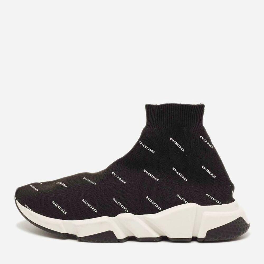 Balenciaga Speed Trainer Size 42 Black Knit Fabric High Top Sneakers - Picture 1 of 7